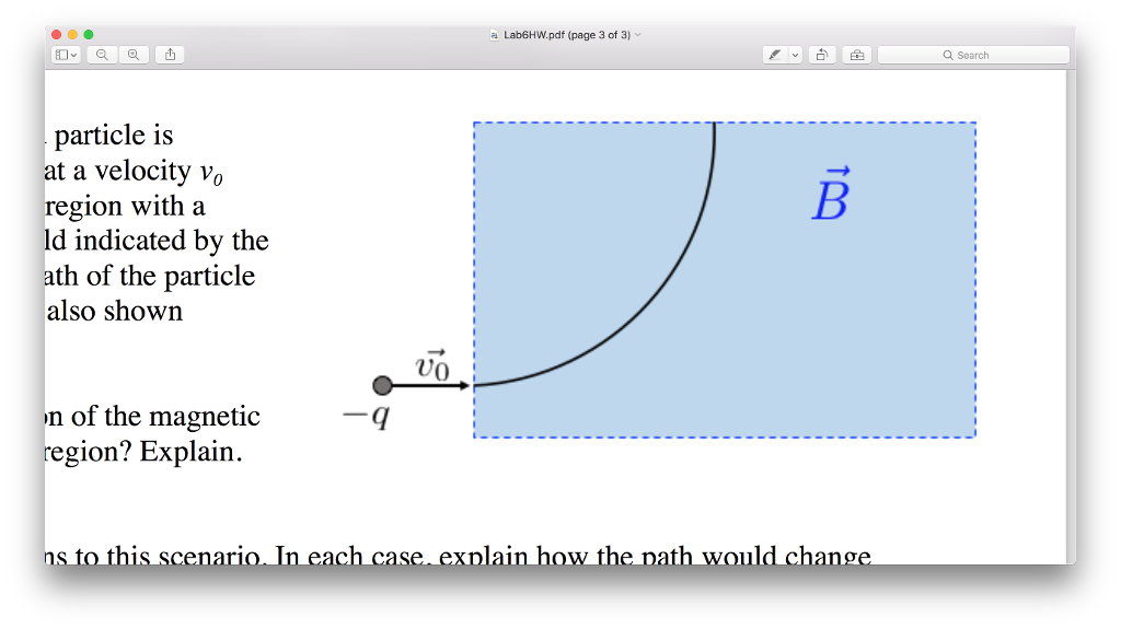 Solved 5. A negatively charged particle is traveling to the | Chegg.com