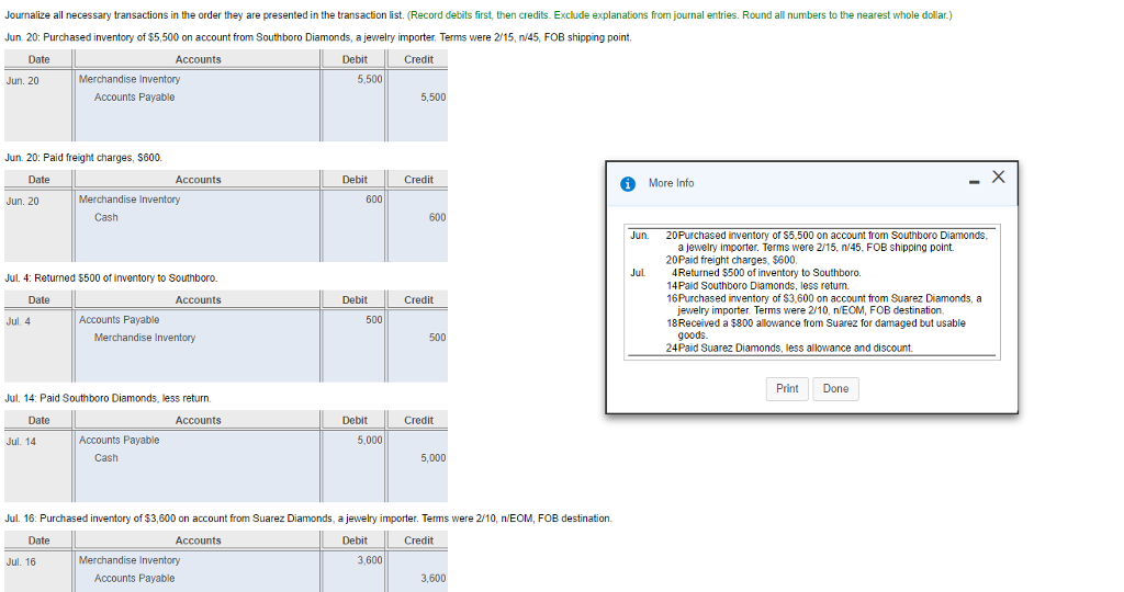 Solved Journalize All Necessary Transactions In The Order | Chegg.com