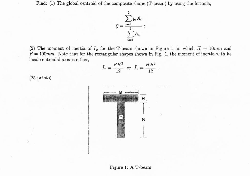 calculate moment of inertia t beam