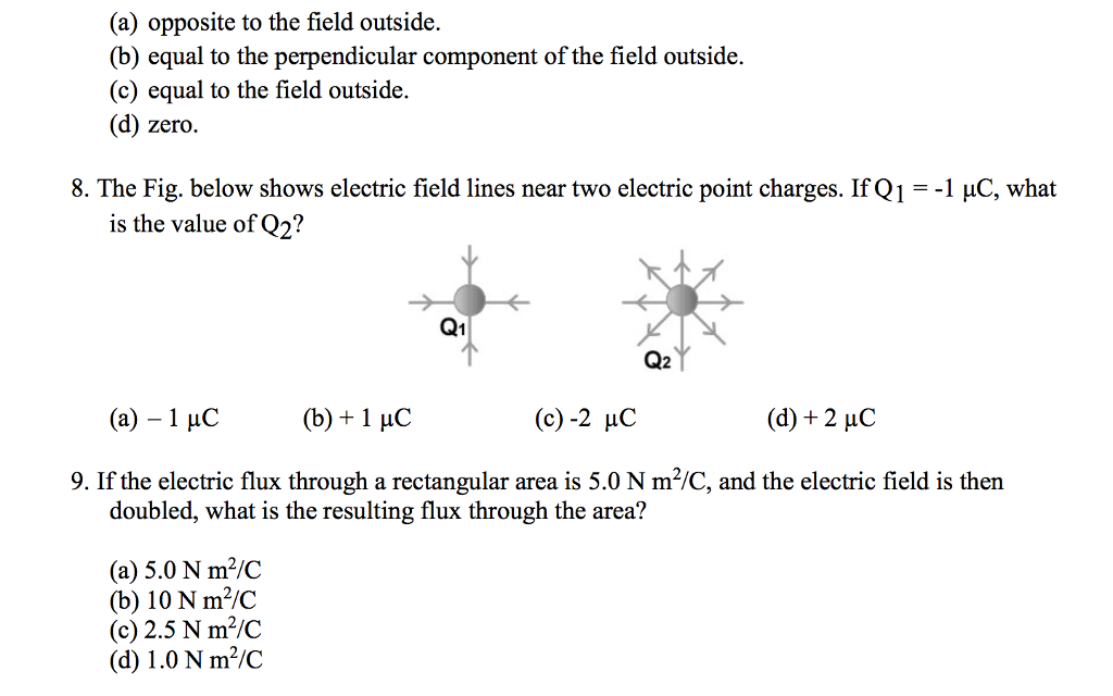 Solved The Fig. Below Shows Electric Field Lines Near Two | Chegg.com