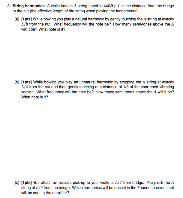 Solved String harmonics A violin has an A string tuned to