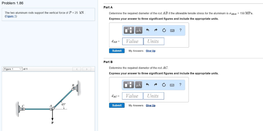 Solved The two aluminum rods support the vertical force of P | Chegg.com