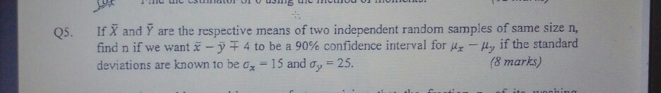 Solved If X and Y are the respective means of two | Chegg.com