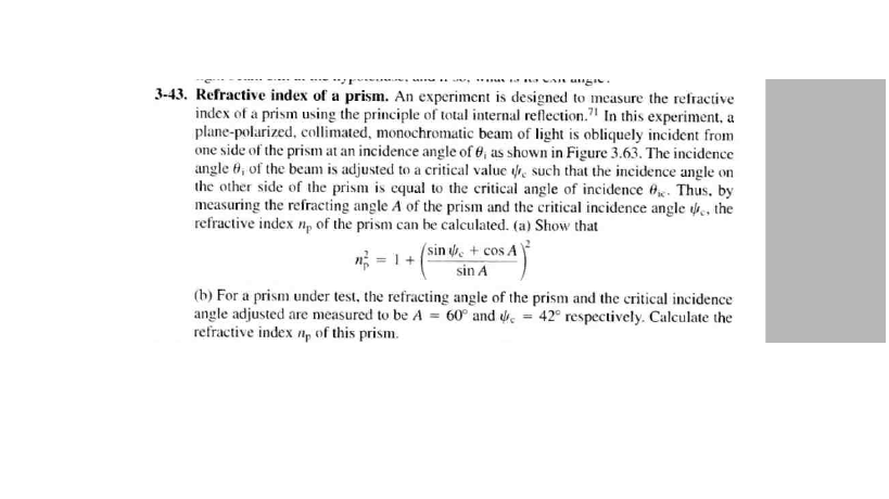 conduct an experiment to find the refractive index of prism