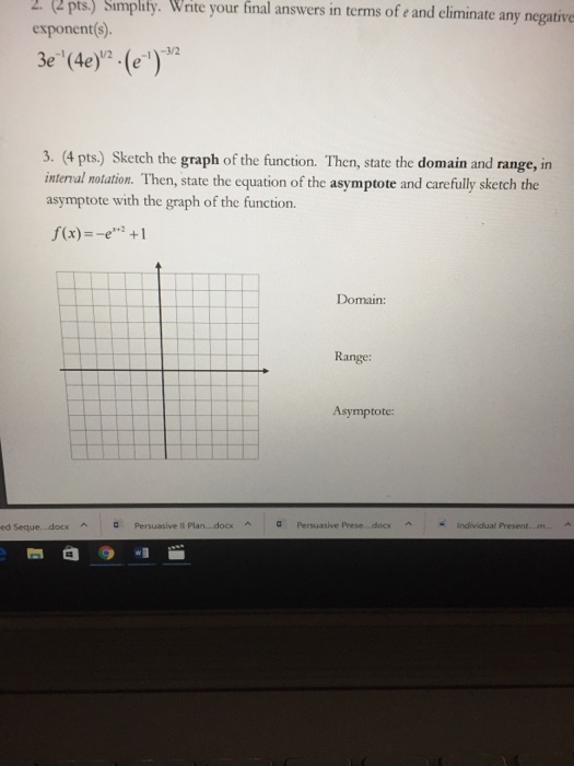 Solved Simplify. Write your final answers in terms of e and | Chegg.com