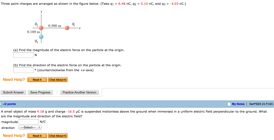 Solved Three point charges are arranged as shown in the | Chegg.com
