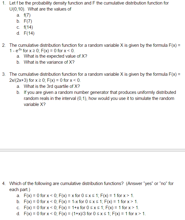 Solved Let F Be The Probability Density Function And F The Chegg Solved Let F Be The Probability Density Function And F The Chegg