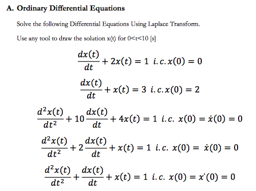 Solved Solve The Following Differential Equations Using | Chegg.com