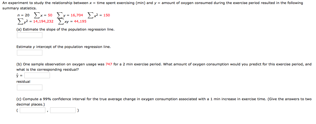 Solved An experiment to study the relationship between x = | Chegg.com