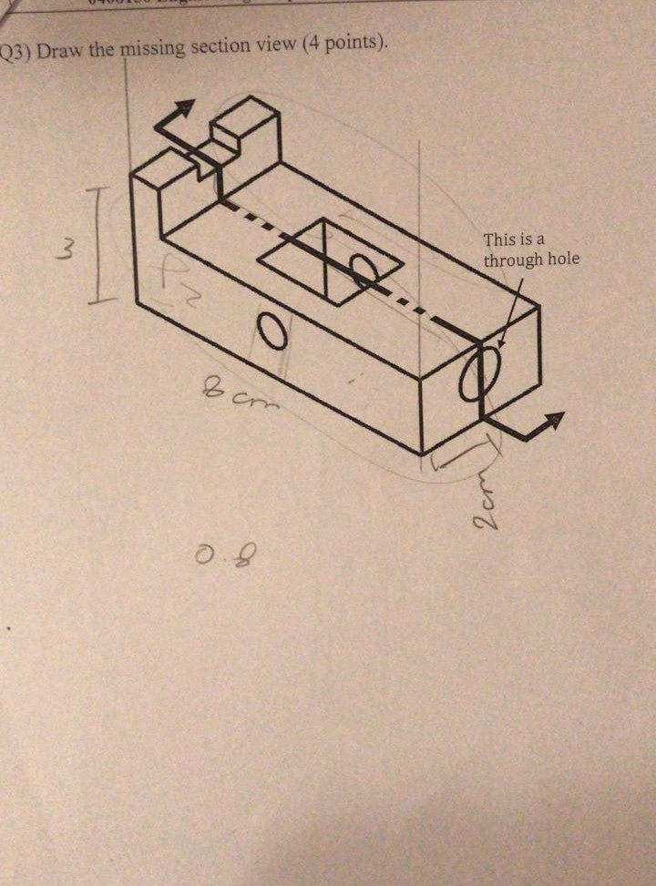Solved draw a section view cutting plane