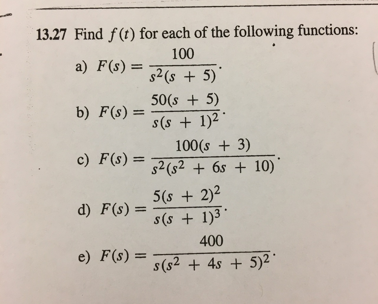 Solved Find F(t) For Each Of The Following Functions: A) | Chegg.com