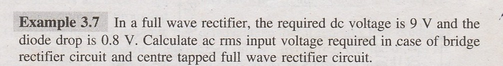Solved Example 3.7 In a full wave rectifier, the required dc | Chegg.com