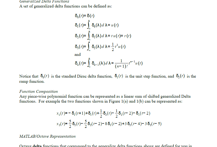 Solved Generalized Delta Functions A set of generalized