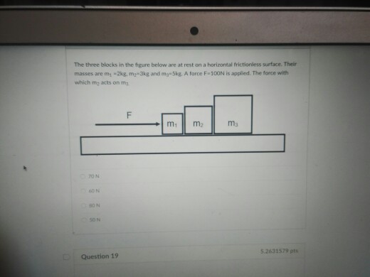 Solved The three blocks in the figure below are at rest on a | Chegg.com