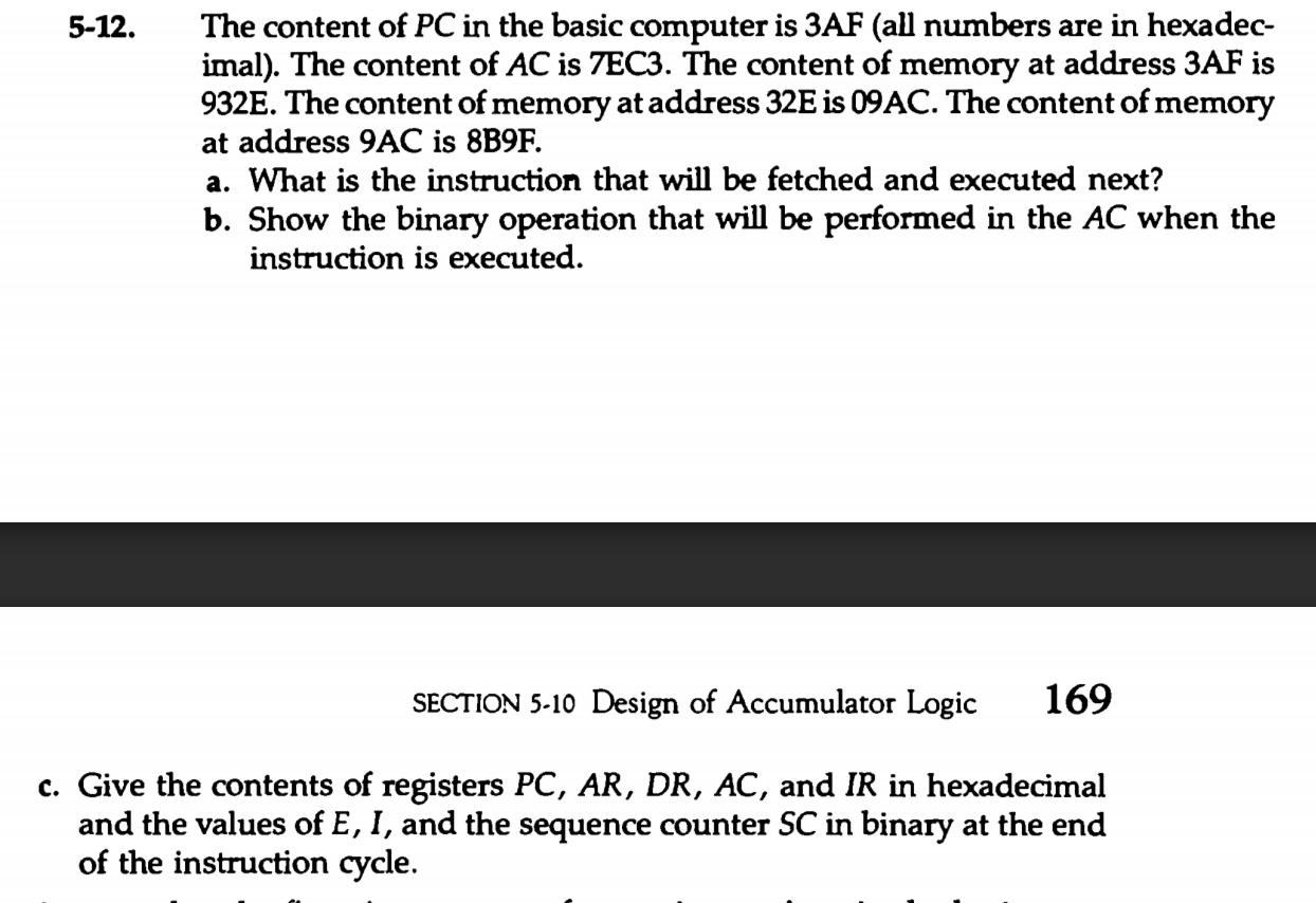 Solved The content of PC in the basic computer is 3AF (all | Chegg.com