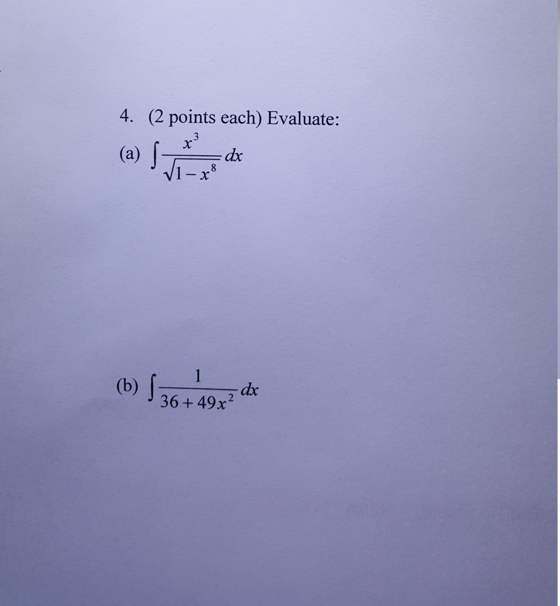 Solved Evaluate Integral X 3 root 1 X 8 Dx Integral 1 36 Chegg