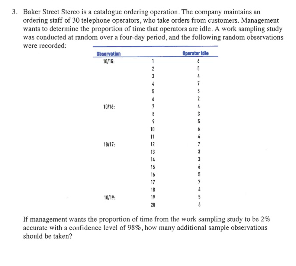 Solved 3. Baker Street Stereo is a catalogue ordering