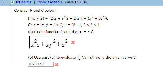 Solved Consider F And C Below Fx Y Z 2xz Y2i 9207