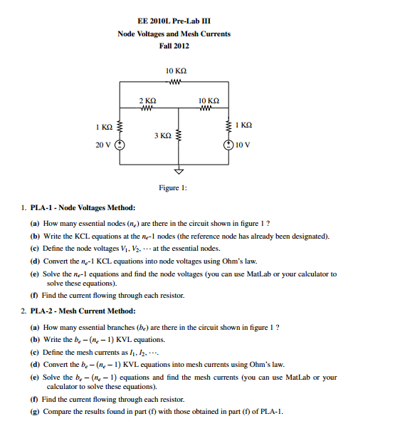 Solved PLA-1 - Node Voltages Method: How many essential | Chegg.com