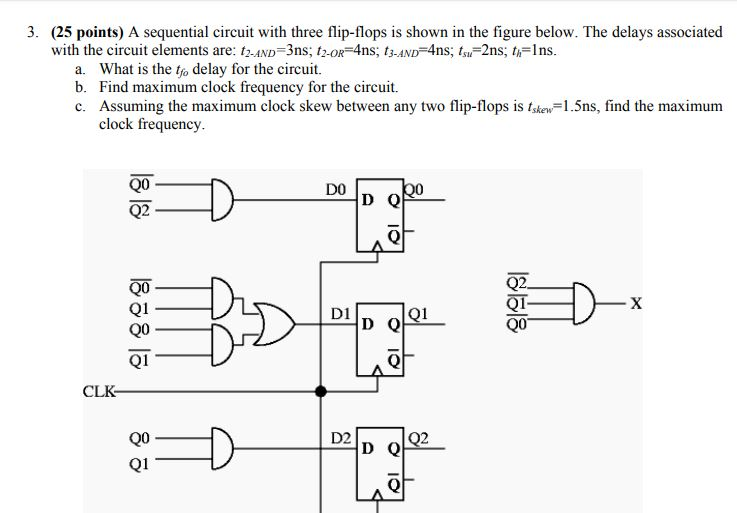 Solved 3. (25 points) A sequential circuit with three | Chegg.com