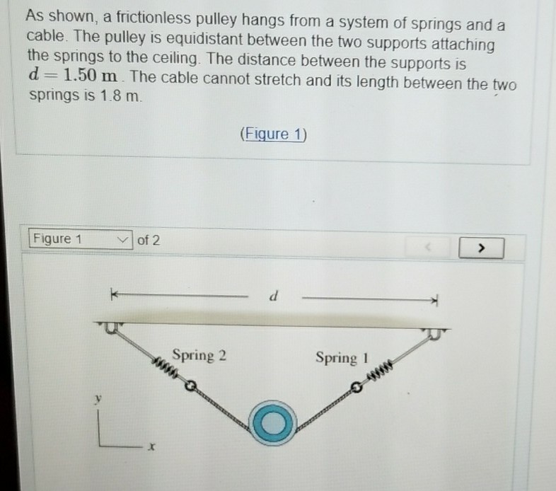 Solved As shown, a frictionless pulley hangs from a system