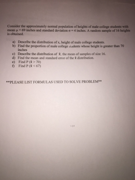 Solved consider the approximately normal population of chegg