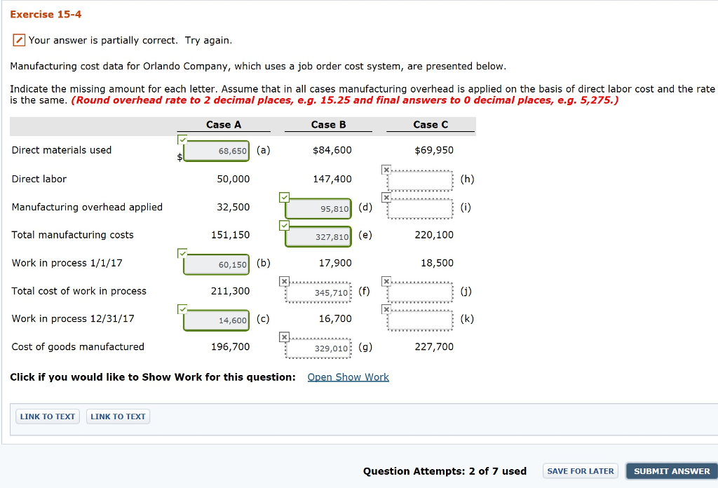 Solved Manufacturing cost data for Orlando Company, which