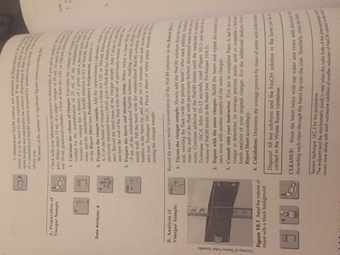 Solved Experiment 10 Vinegar Analysis Vinegar is o 45 by