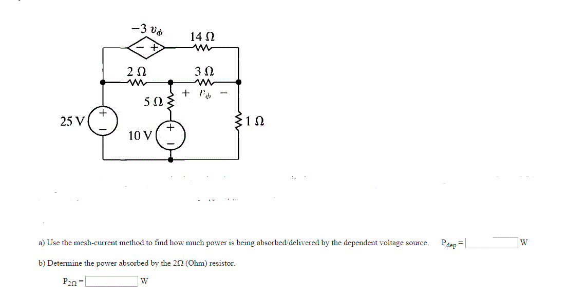 Solved a) Use the mesh-current method to find how much power | Chegg.com