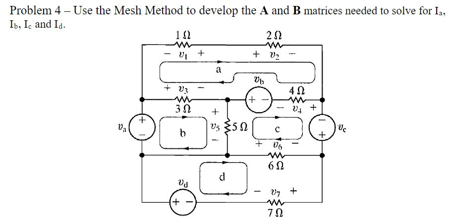 Solved Use The Mesh Method To Develop The A And B Matrices | Chegg.com