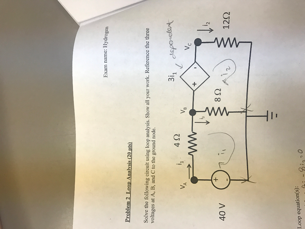 Solved Solve The Following Circuit Using Loop Analysis. Show | Chegg.com