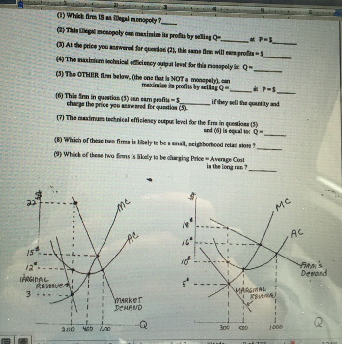 Solved Which firm IS an Illegal monopoly? This illegal