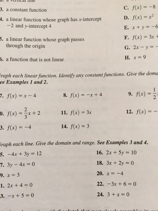 Solved a constant function a linear function whose graph | Chegg.com