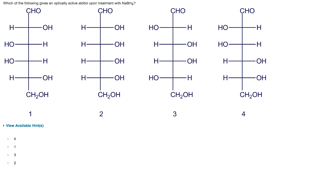Solved Which of the following gives an optically active