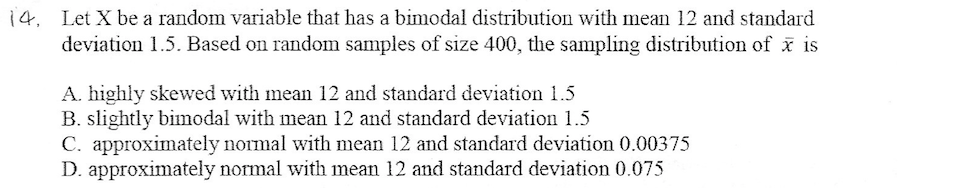 Solved 4, Let X be a random variable that has a bimodal | Chegg.com