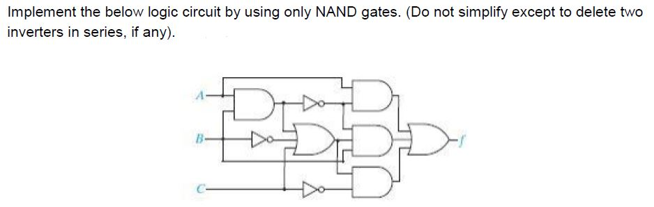 Solved Implement the below logic circuit by using only NAND | Chegg.com