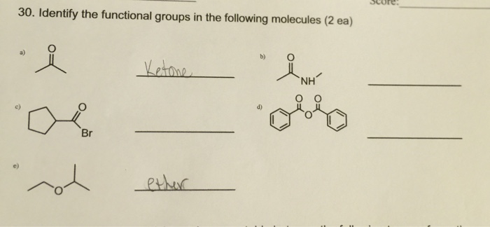Solved Identify the functional groups in the following | Chegg.com