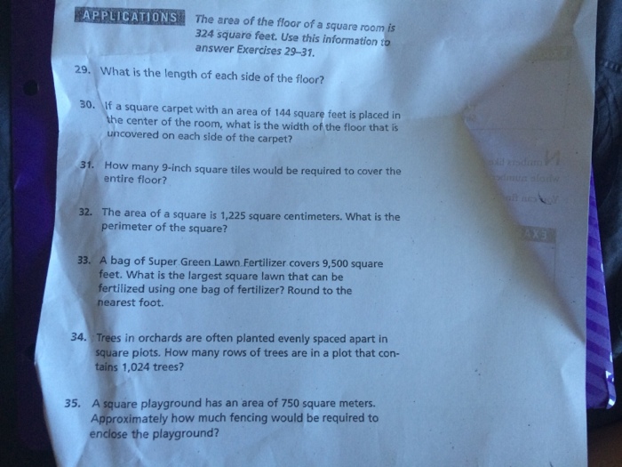 Solved APPLICATIONS APPLICATIONS The area of the floor of a