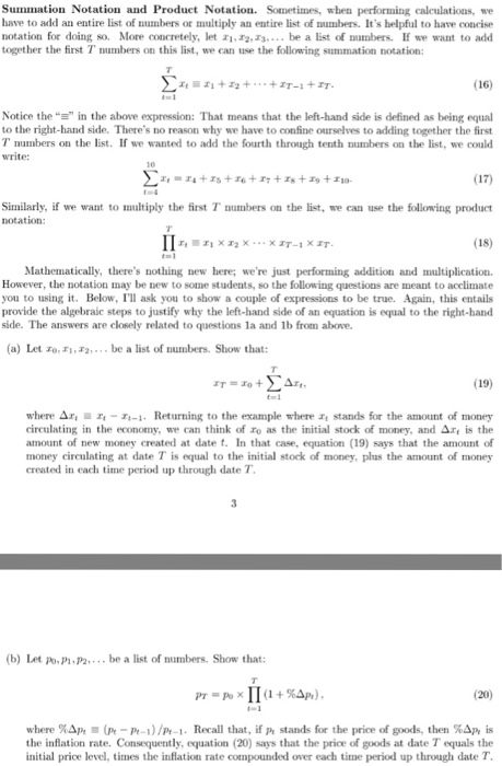 Solved Summation Notation and Product Notation. Sometimes, | Chegg.com