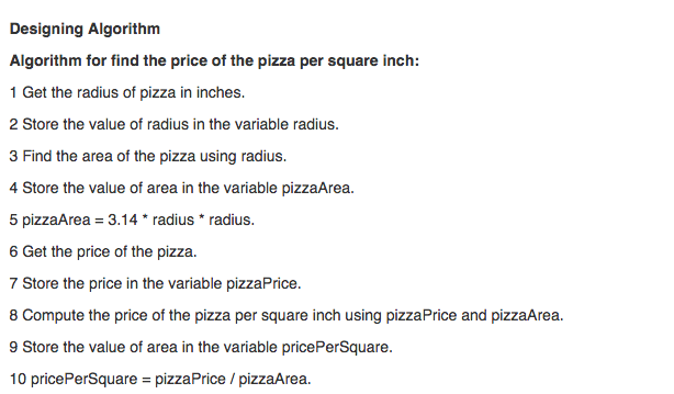 Solved Designing Algorithm Algorithm for find the price of | Chegg.com