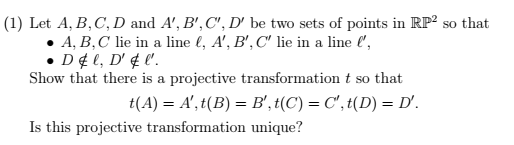 Solved (1) Let A, B,C, D And A', B',C, D Be Two Sets Of | Chegg.com