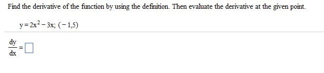 find the derivative of the function at a point