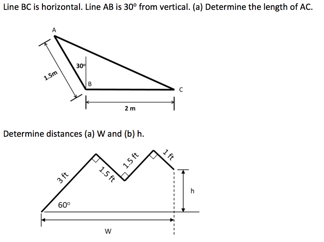 Solved Line Bc Is Horizontal Line Ab Is 300 From Vertical 1804