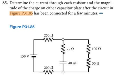 Solved Determine The Current Through Each Resistor And The | Chegg.com