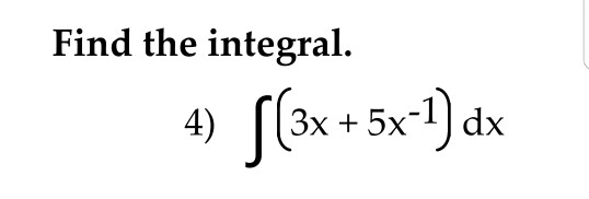 Solved Find the integral | Chegg.com