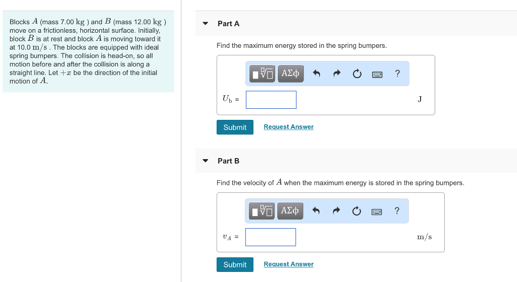 solved-blocks-a-mass-7-00-kg-and-b-mass-12-00-kg-move-chegg