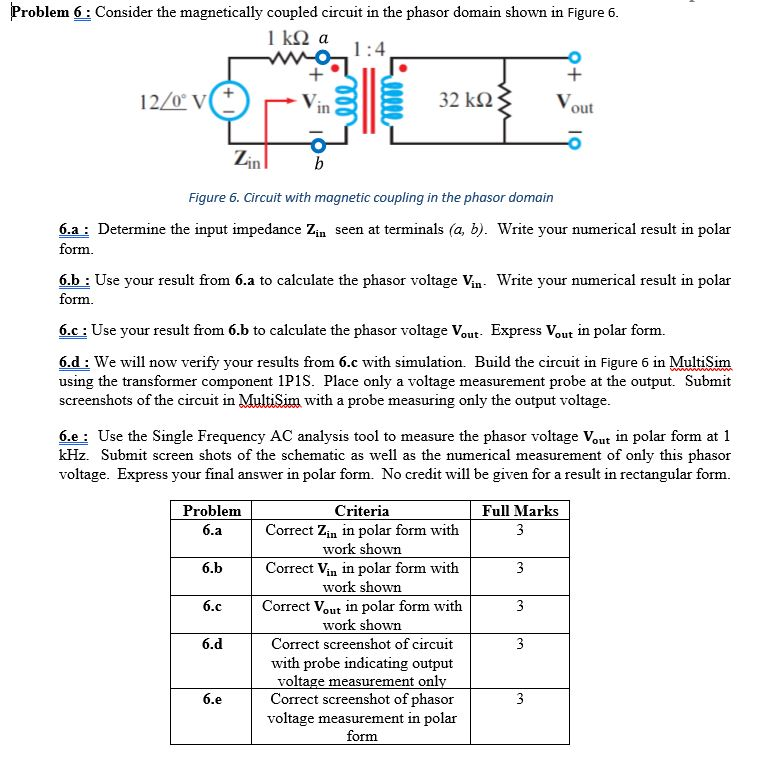 Solved Problem 6: Consider The Magnetically Coupled Circuit | Chegg.com