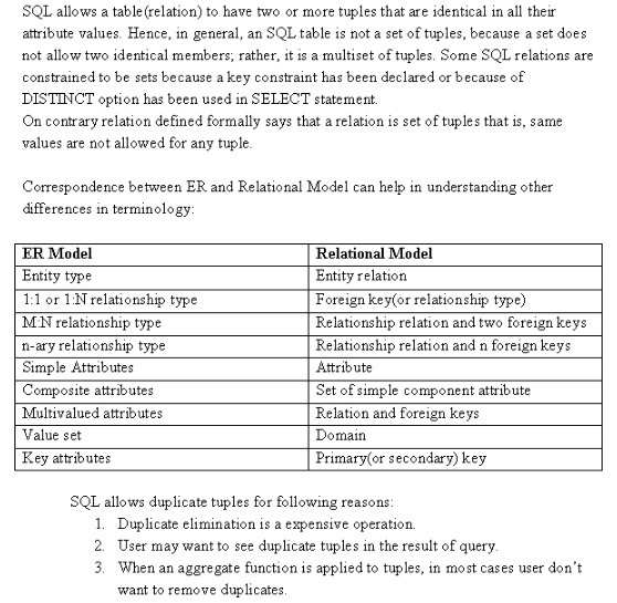 Solved 6.1. How do the relations (tables) in SQL differ from | Chegg.com
