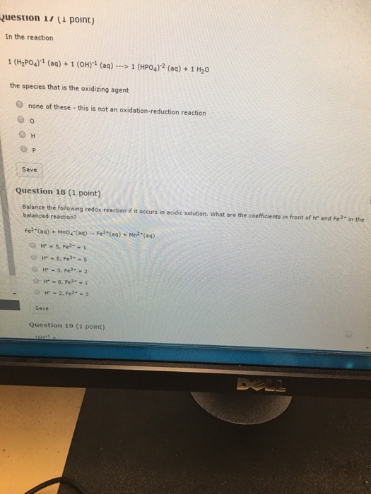 Solved Question (i point) In the reaction (H2PO4) i (aq) 1 | Chegg.com