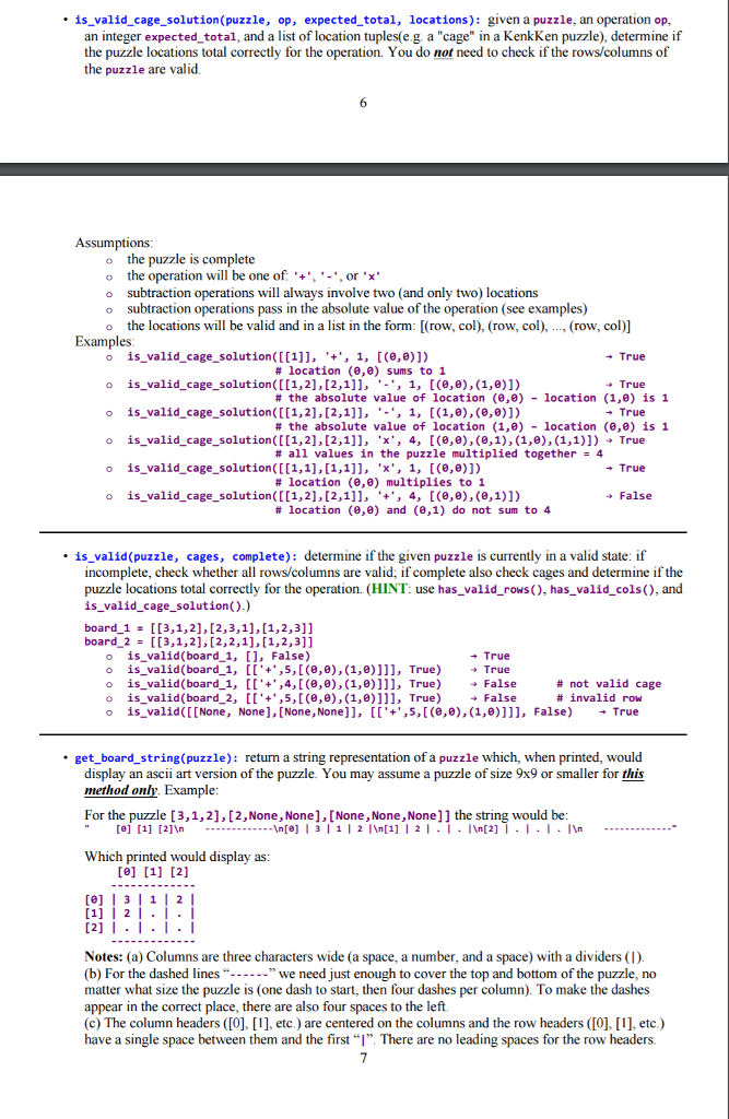 Solved complete): given a puzzle, determine if the row at | Chegg.com